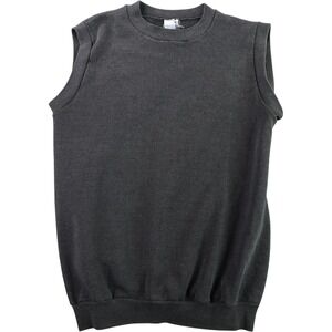 Vintage Healthknit Sleeveless Sweatshirt Men XL Black Made in USA Muscle Tee